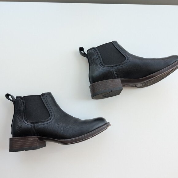 Ariat Men’s Booker Chelsea Round Toe Western Boot - Size 9 Wide - Black Deertan - Picture 4 of 8